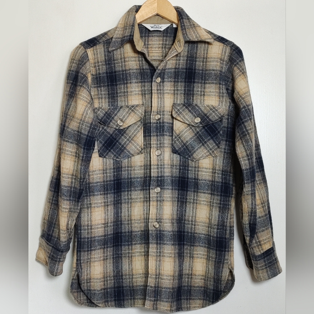 Vintage Woolrich Wool Plaid Button-Up Shirt
